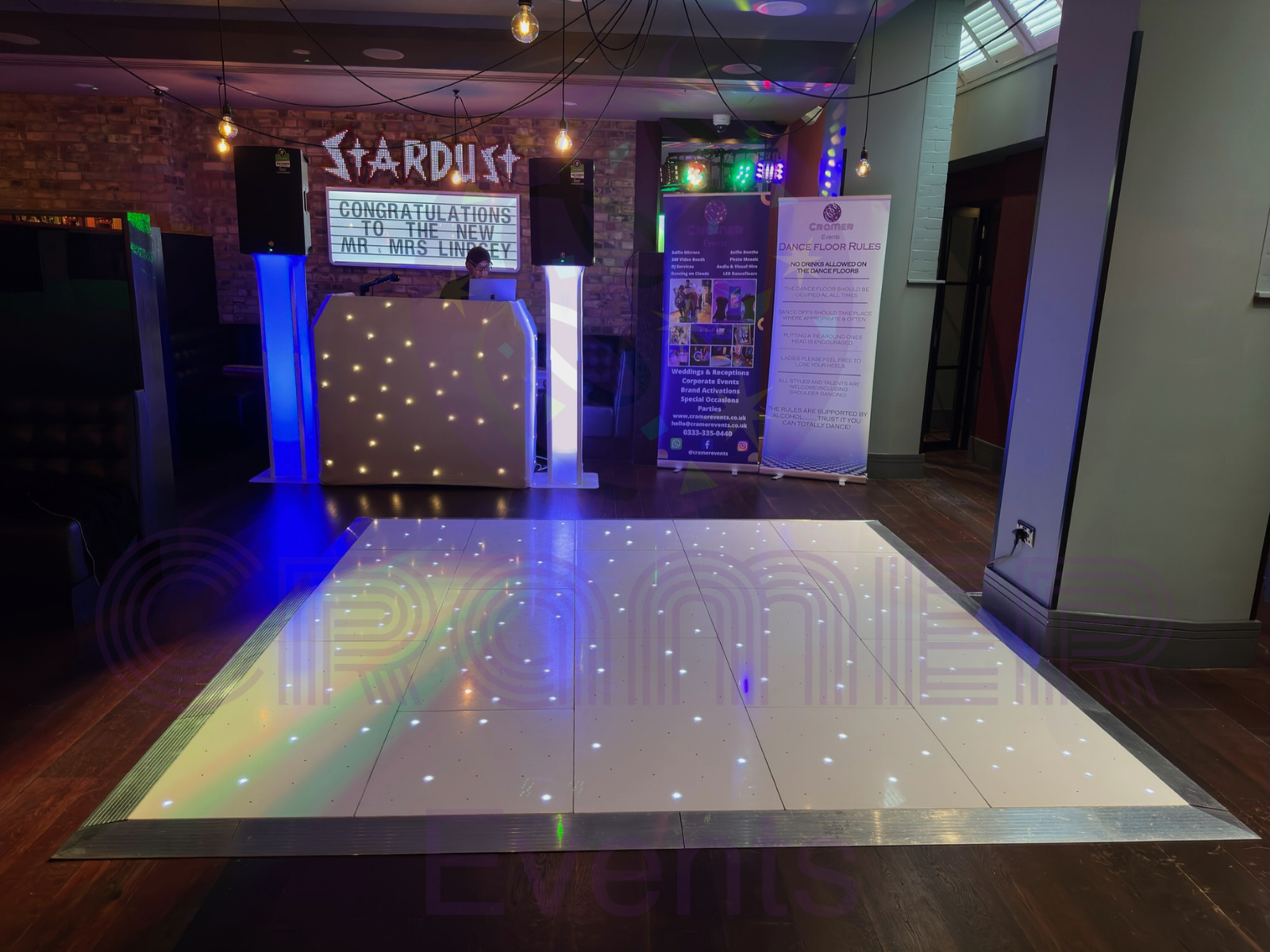 LED Starlit Dancefloor installation for a Central London event
